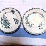 Assortment of 6 old blue flat plates