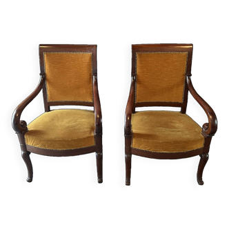 Pair of empire armchairs