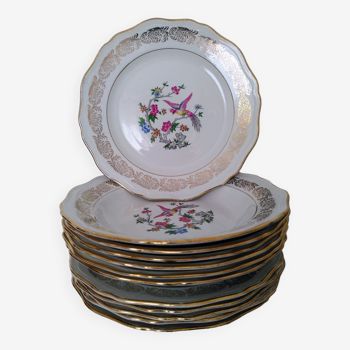 Set of 12 L'Amandinoise porcelain plates