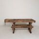 Wooden industrial workbench with vice, 194 cm long, 1930s.