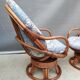 Paire fauteuils rotin pivotant avec coussin amovible