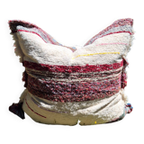 Handmade pouf cover - handwoven recycled cotton - 120 x 120 cm