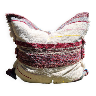 Housse de pouf artisanal - tissé main coton recyclé - 120 x 120 cm
