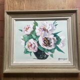 Tableau ancien les Pivoines
