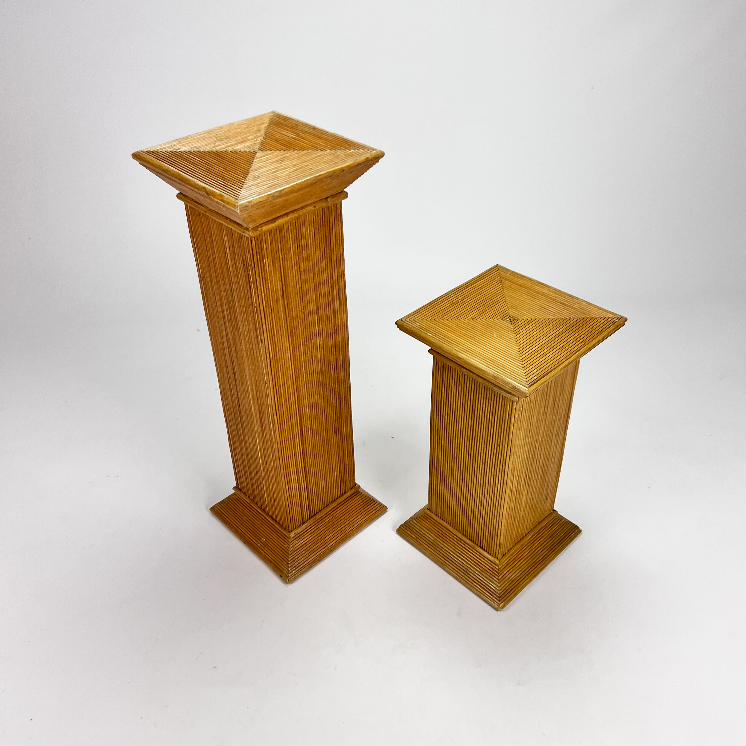 Set of 2 bohemian plant stands, 1970s