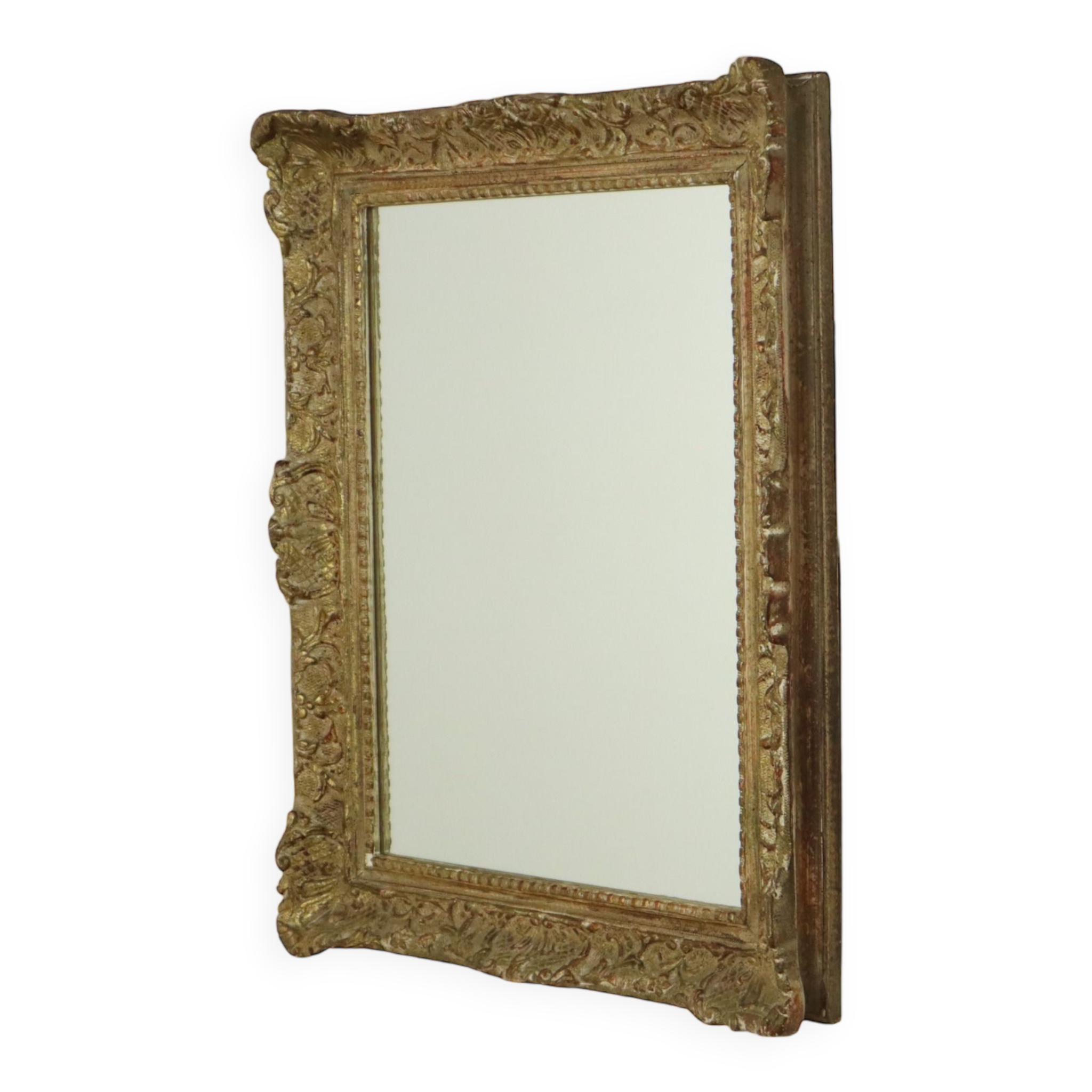 Mirror in antique gold frame classic baroque style pine gold leaf 57x46cm