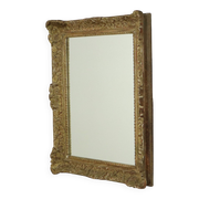 Mirror in antique gold frame classic baroque style pine gold leaf 57x46cm