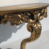 Wall console in gilded wood