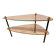 Coffee table end table in metal and black and gold glass - Design 1950/1960