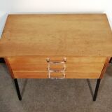 Scandinavian worker / bedside table in wood and metal from the 50s-60s