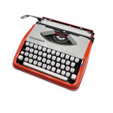 Typewriter hermes baby orange coral and blue cursive revised ribbon new