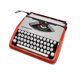 Typewriter hermes baby orange coral and blue cursive revised ribbon new