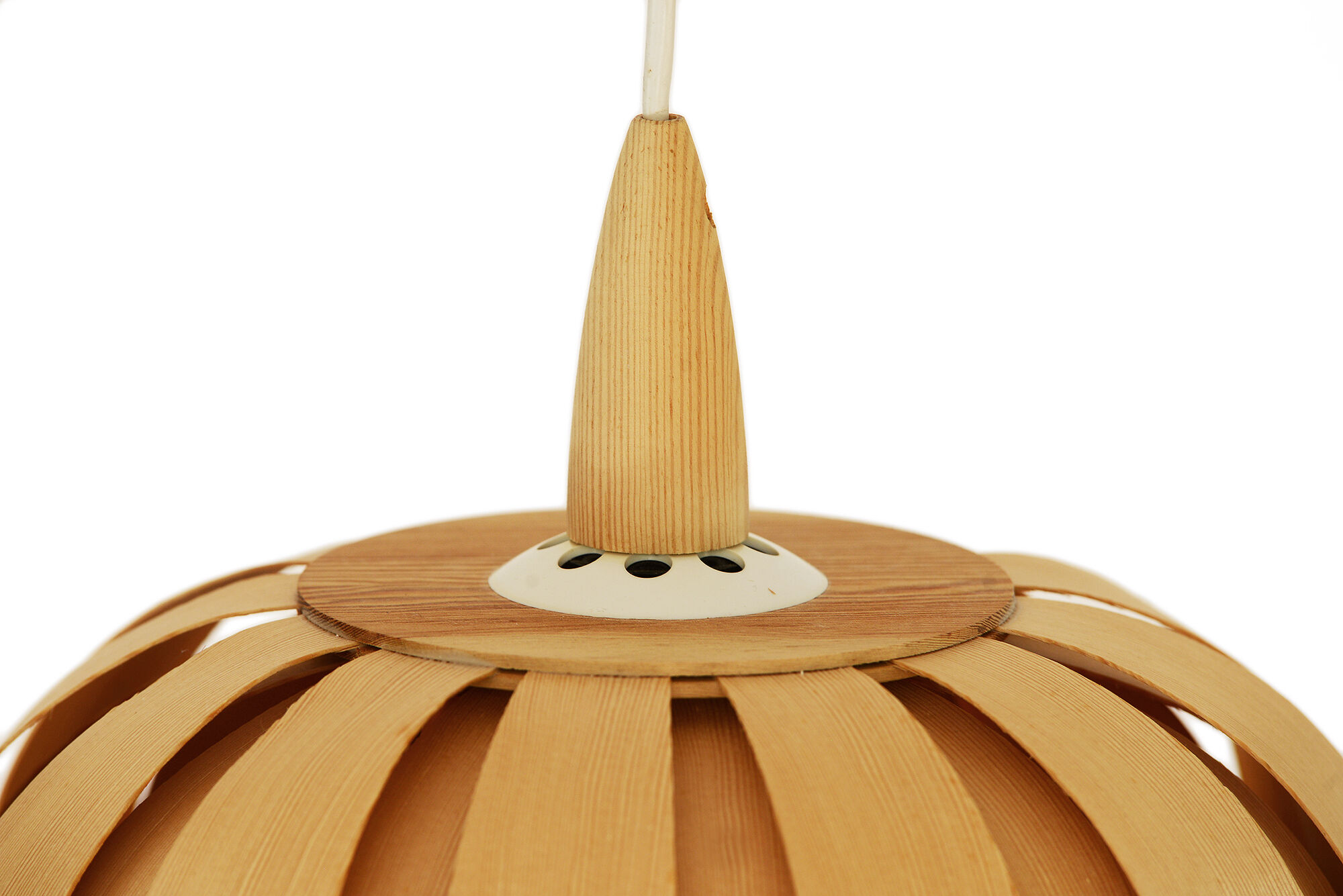 Pine veneer pendant light, Sweden 1970