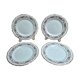Set of 4 dessert plates French porcelain Digoin romantic floral gold decoration