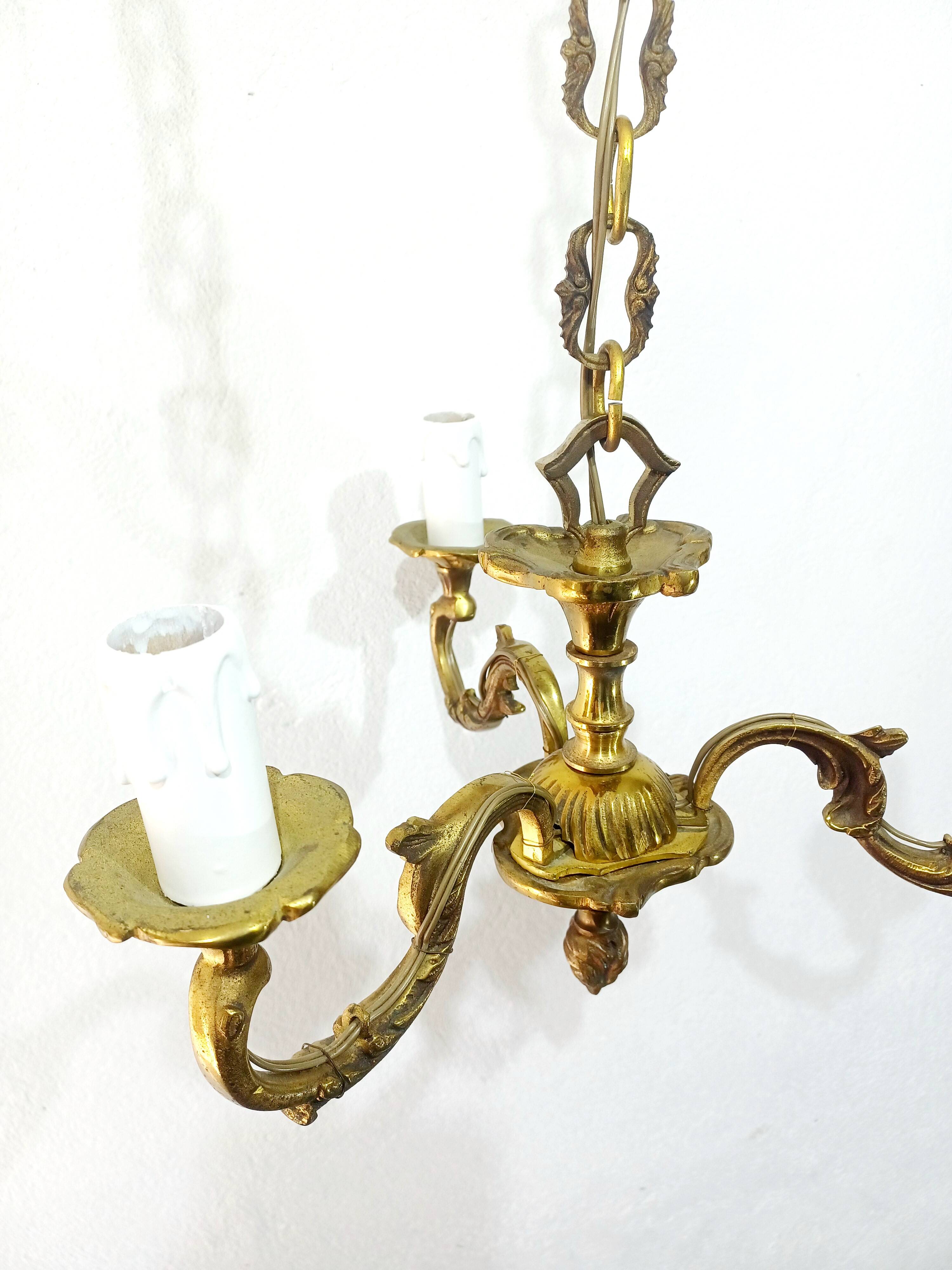 3-Light Bronze Chandelier