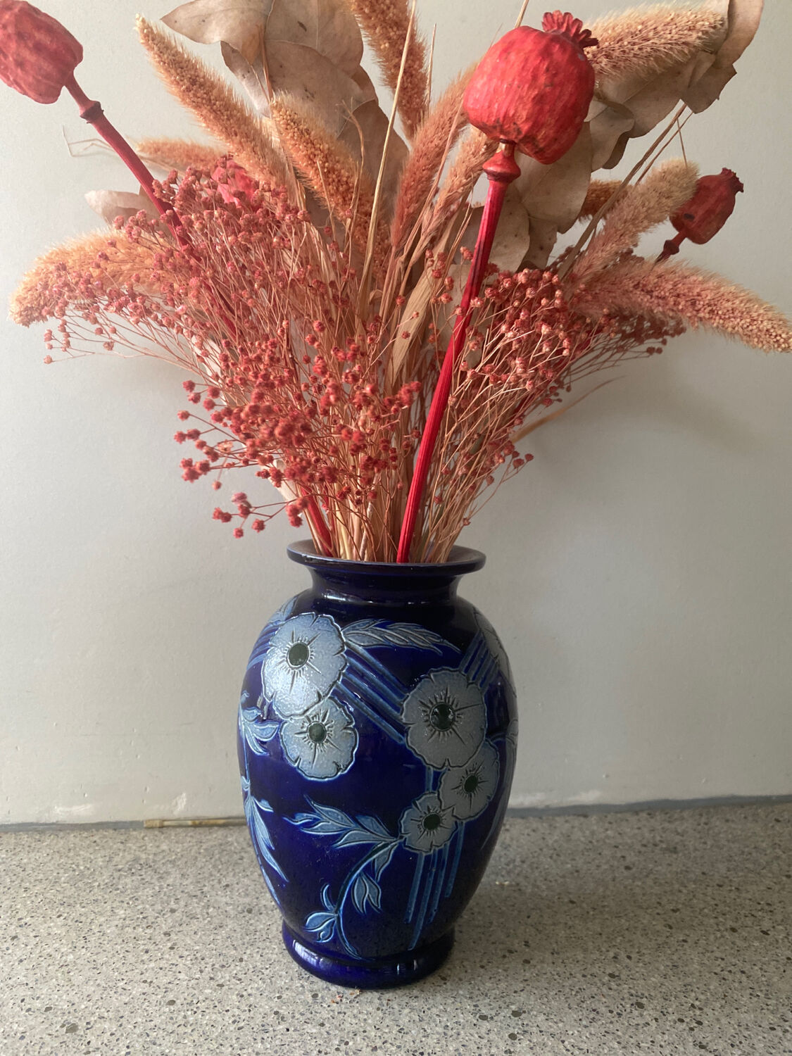 Alsace stoneware vase signed P Schmitter