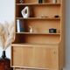 Renovated vintage Scandinavian oak library