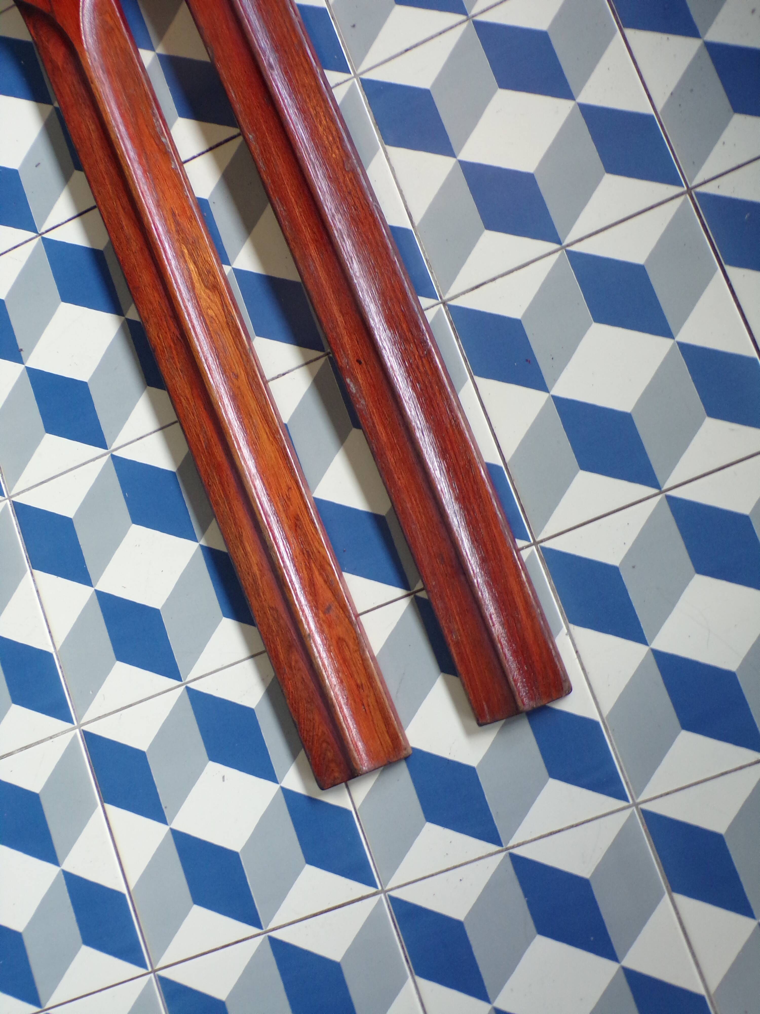 Pair of old wooden skis L=200 cm