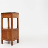 Art Deco nightstand in oak with pink marble top, France ca. 1930