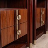 Pair of vintage 1960s bedside tables in rosewood italian design