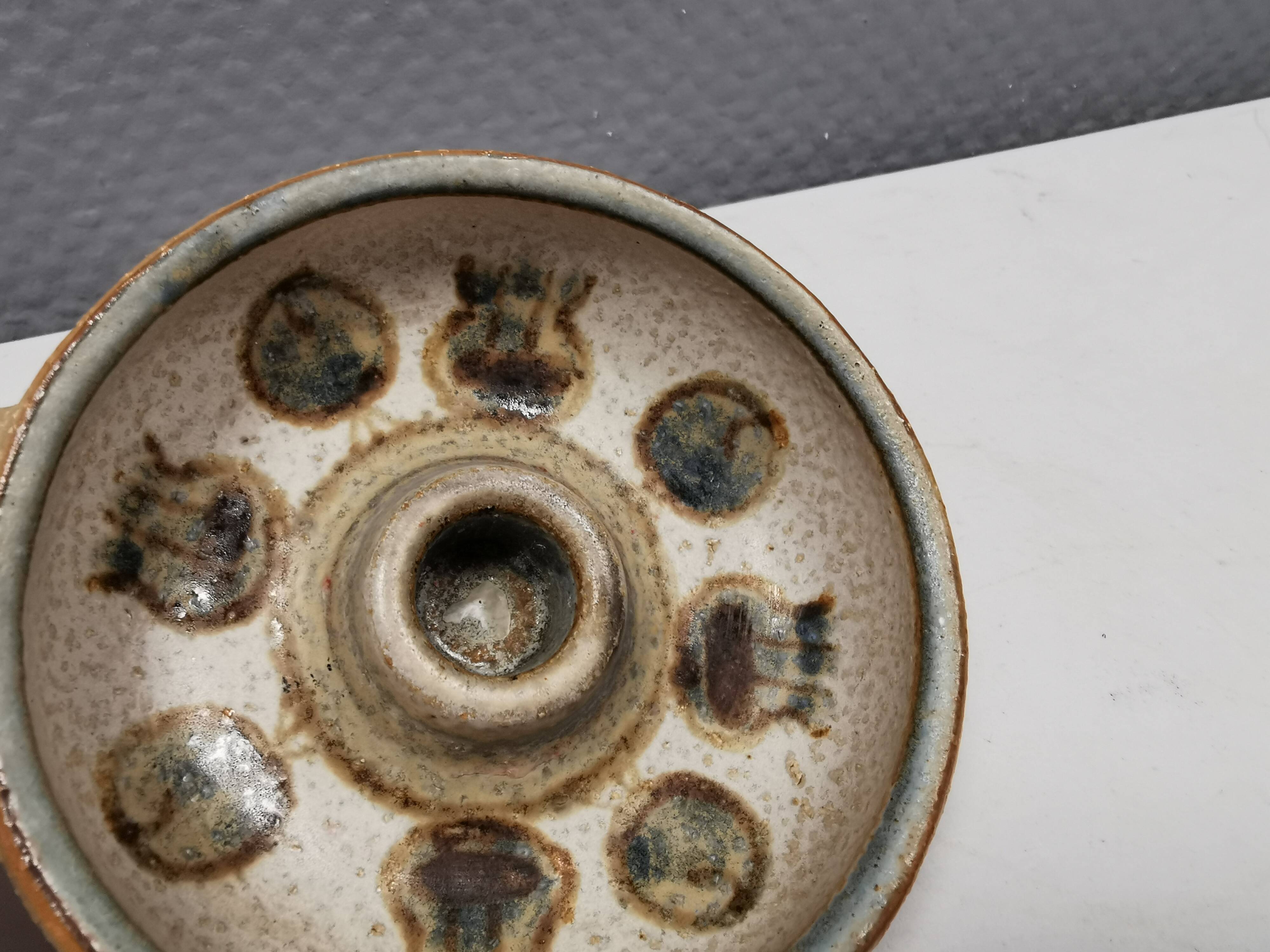 Ceramic candlestick from Danish Søholm 1980s.