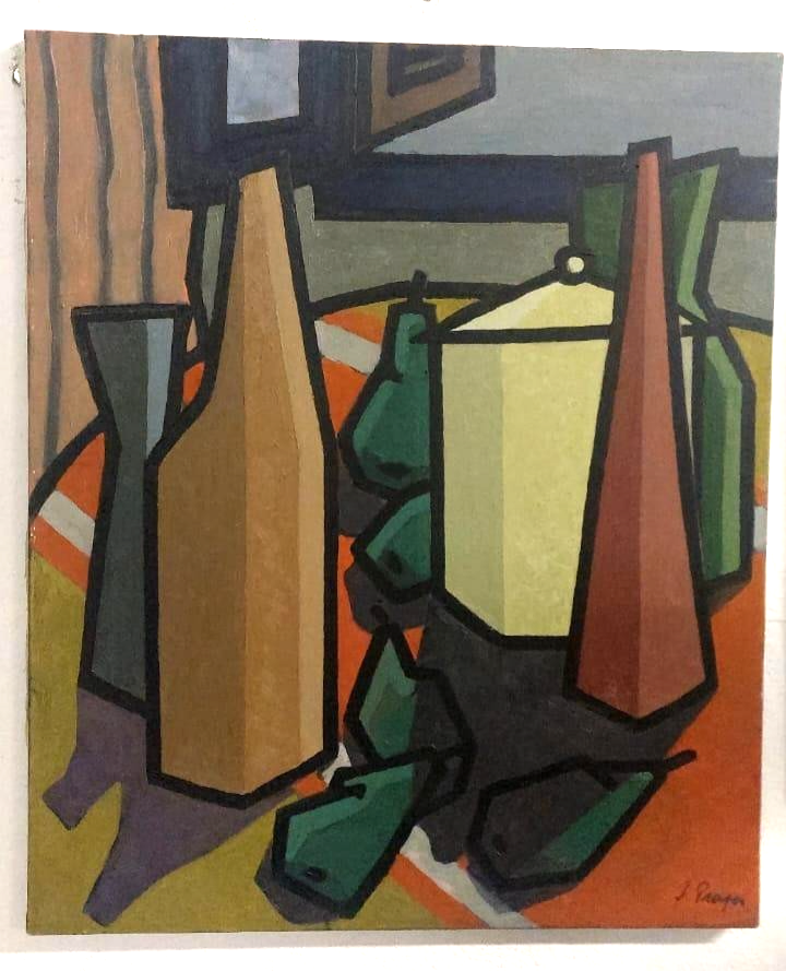 Oil painting still life Franco Prayer (1924) 60x50 cm