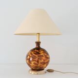 Lampe boule verre soufflé et porcelaine Art déco vintage (Numéroté)