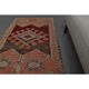 1970s Vintage Turkish Oushak Handmade Wool Cotton Pink Runner Rug 94x311
