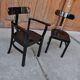 Pair of black Art Deco chairs in wood by Lajos Kozma, Szék és Faárugyár, 1920s