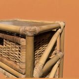 Commode vintage en rotin et bambou