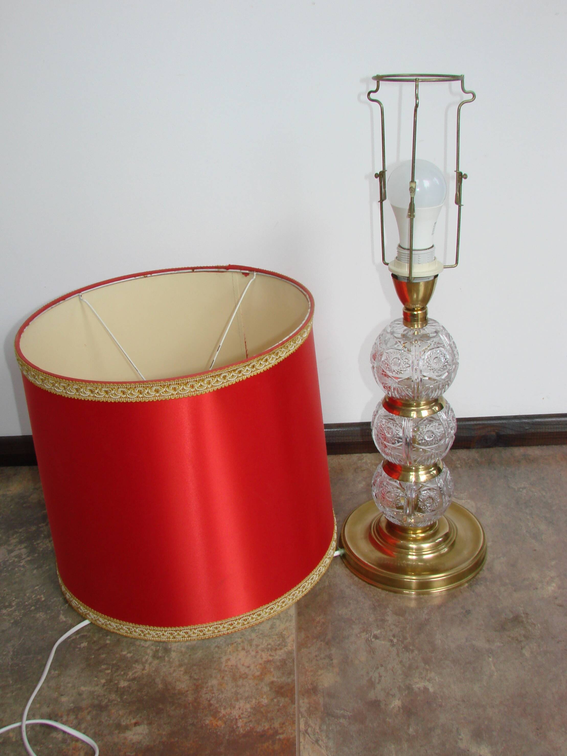 Vintage crystal lamp, 1970s