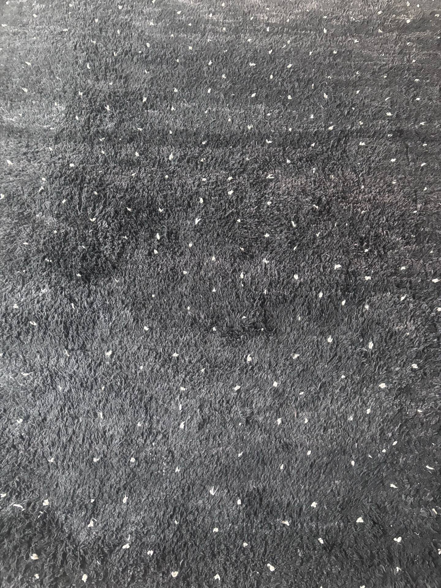 Moroccan Berber rug Beni Ouarain black with white spots 254 x 205 cm