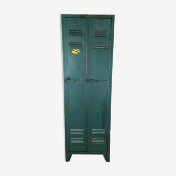 Industrial french old locker blue