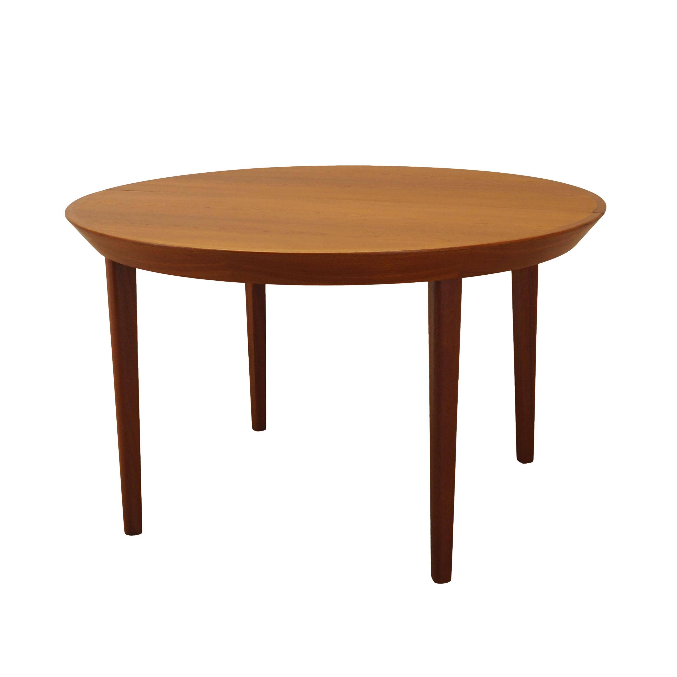 Round teak table, Danish design, 1960s, manufacturer: Gudme Møbelfabrik, de