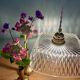 Vintage square glass pendant light - tableware collection -