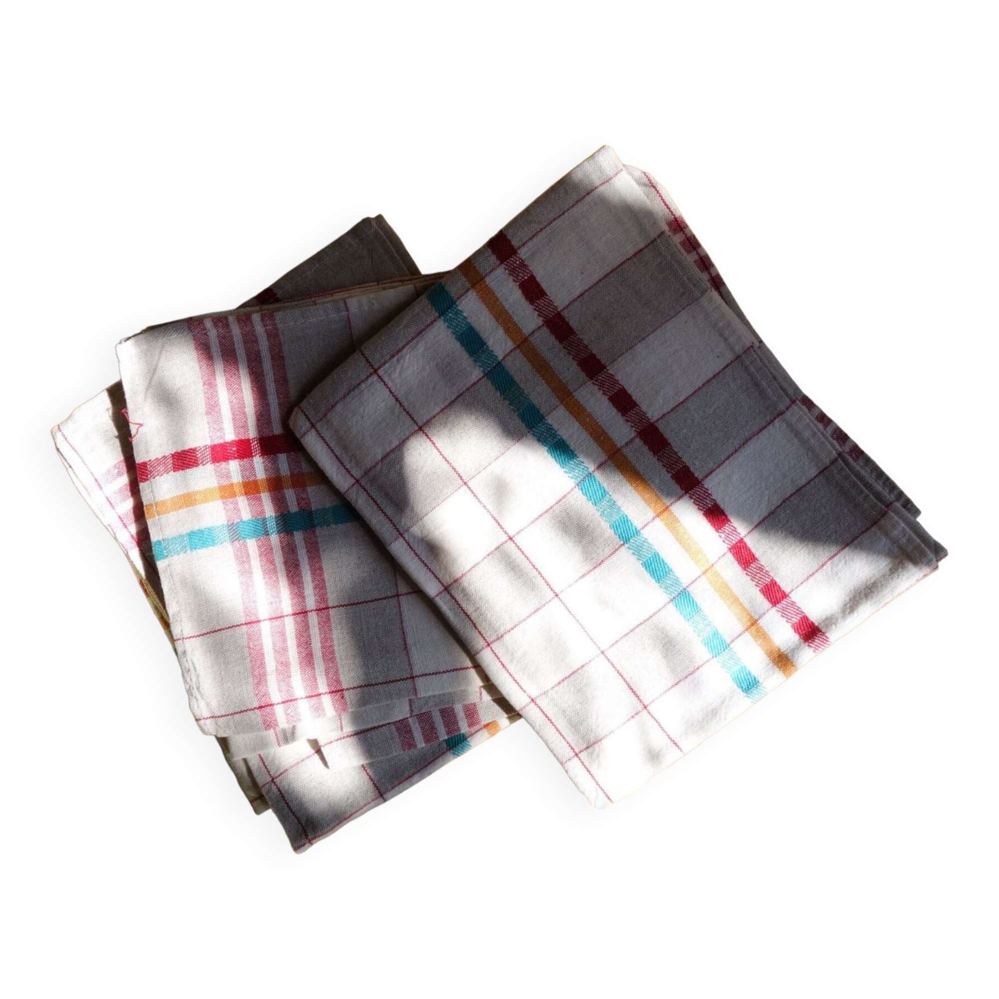 50s French Set of 6 Linen Tea Towels.