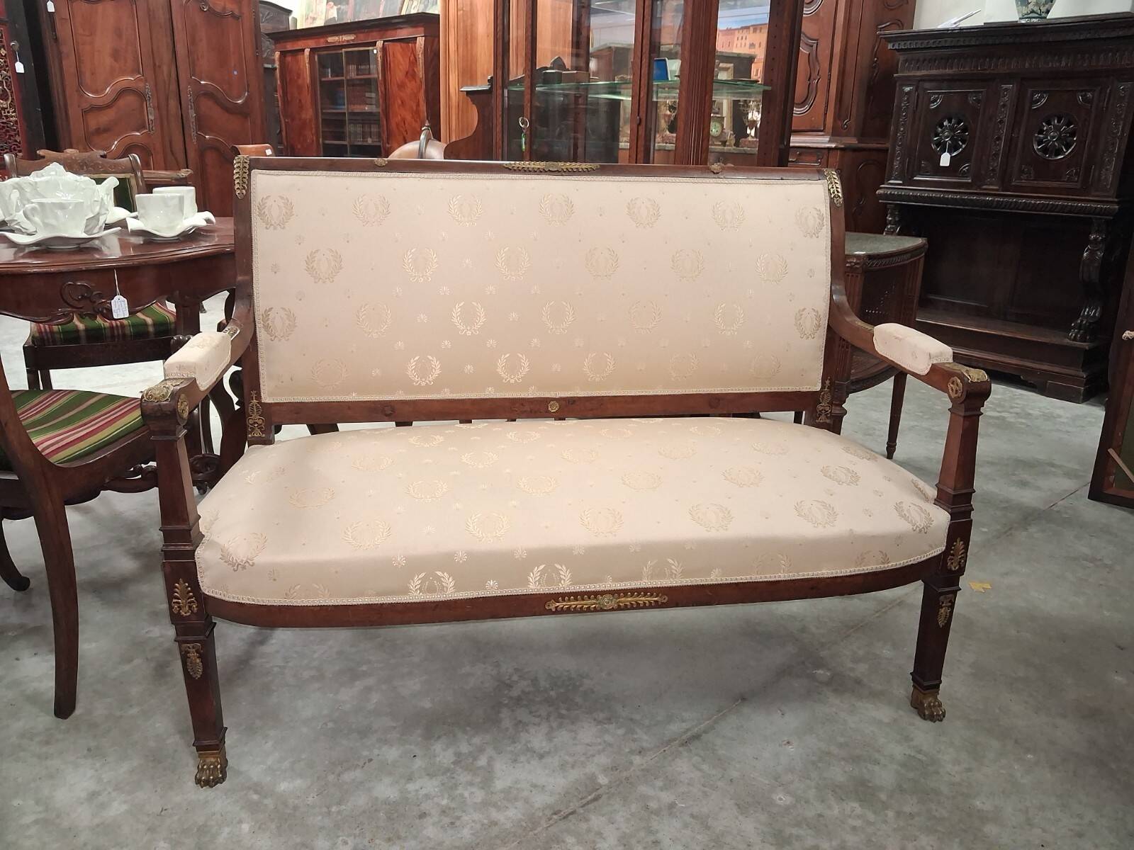 Banquette en acajou et bronze doré – Style Empire – XIXe siècle