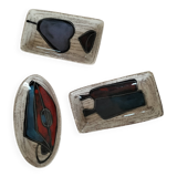 Trio of decorative glazed ceramic bowls – Italy, 1960s