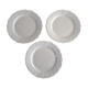 3 plates on board scalloped Moulin des loups