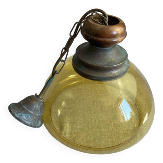 Lustre ancien en verre bullé
