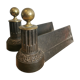 2 cast iron and brass chenets