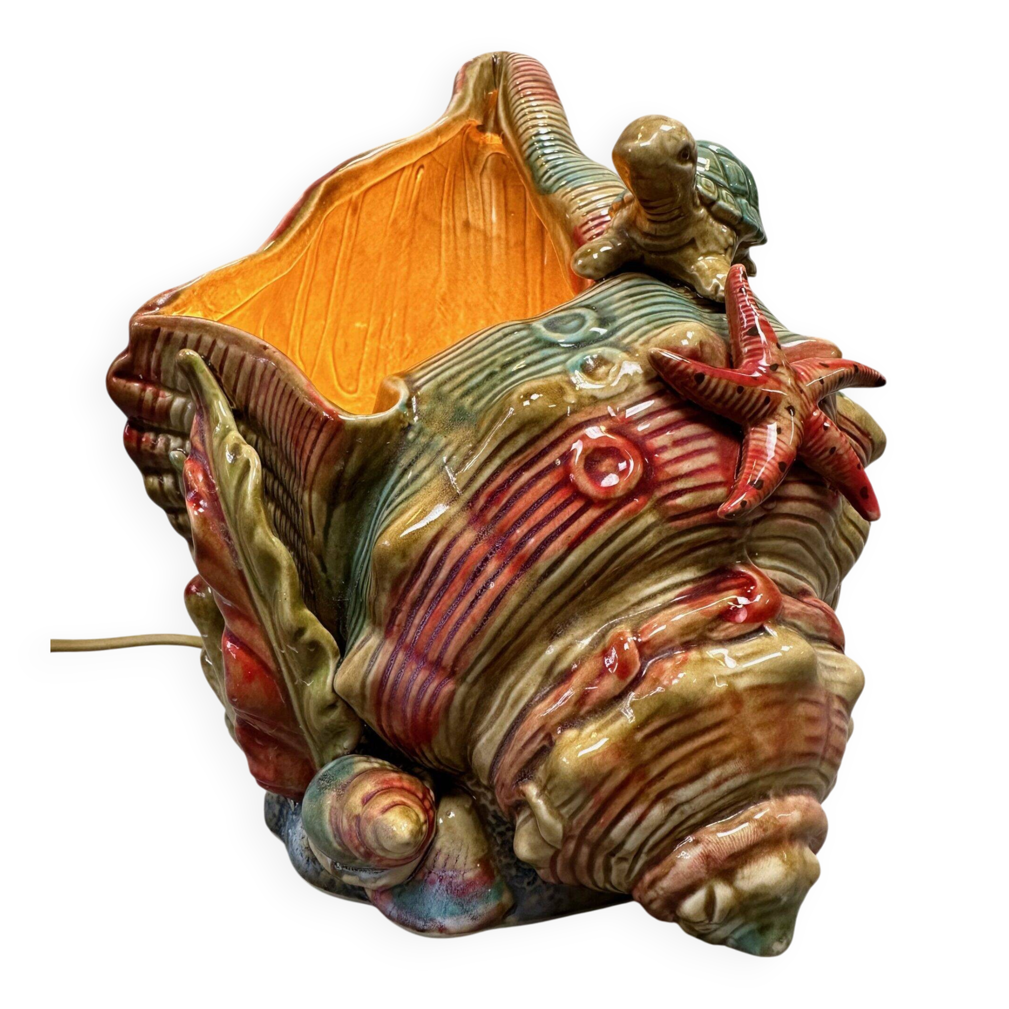 Vintage 'scene' lamp – ceramic