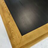 Oak farmhouse table, black top