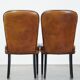 4 chaises de salle à manger en cuir de mouton marron