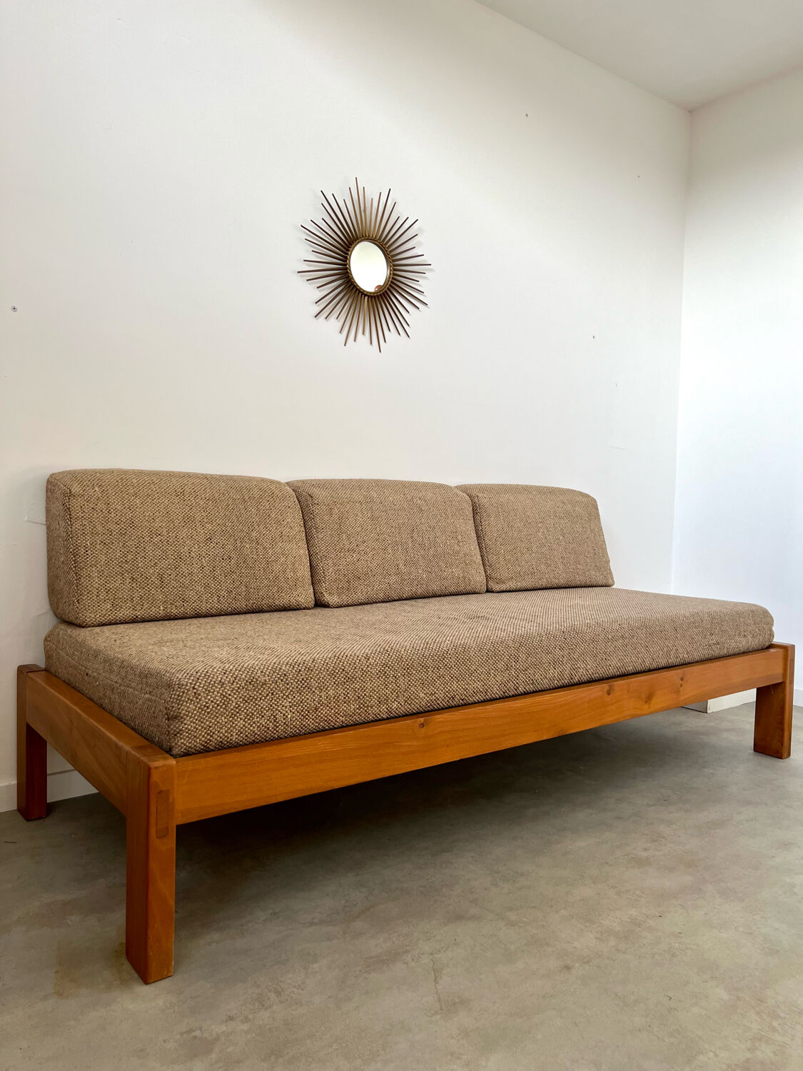 Wooden sofa design Regain France vintage 60s