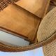 round woven rattan mirror, 1960s