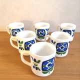 Series of 6 mugs design Mobil 70s