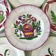Set of 6 flat plates mismatched Digoin Sarreguemines models Rooster and Casino 30s