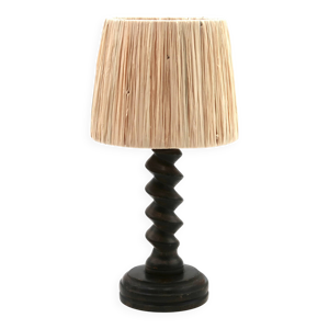 Lampe colonne en bois