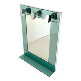 Miroir mural vintage en verre vert d'eau, Italie, années 1970